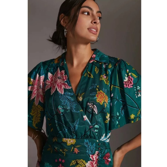 Anthropologie Maeve Button front Shirt Dress Size 2P - Picture 3 of 12